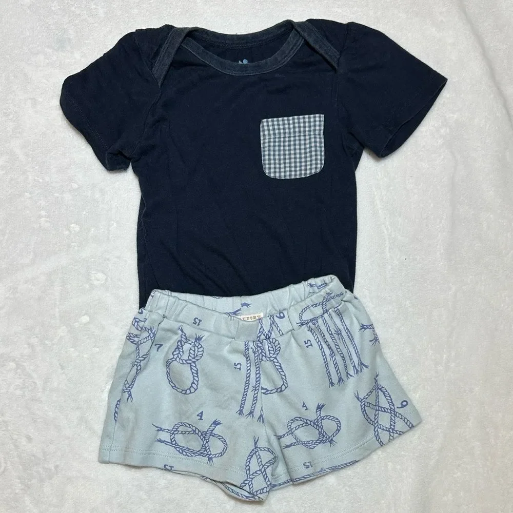 NWOT/EUC The Beaufort Bonnet Co./Blue Rooster nautical patriotic sets 12/18m